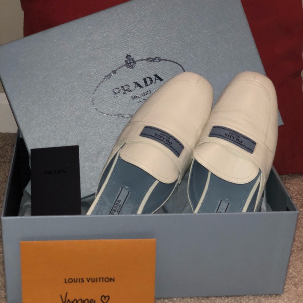 Prada Mules white- worm once!